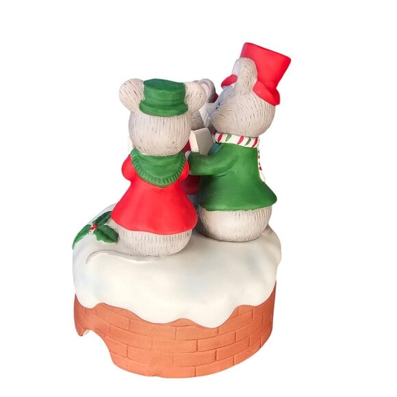 Vintage Lefton Christmas Music Box Mice Carolers Friskey Friends 1984 - Picture 5 of 11